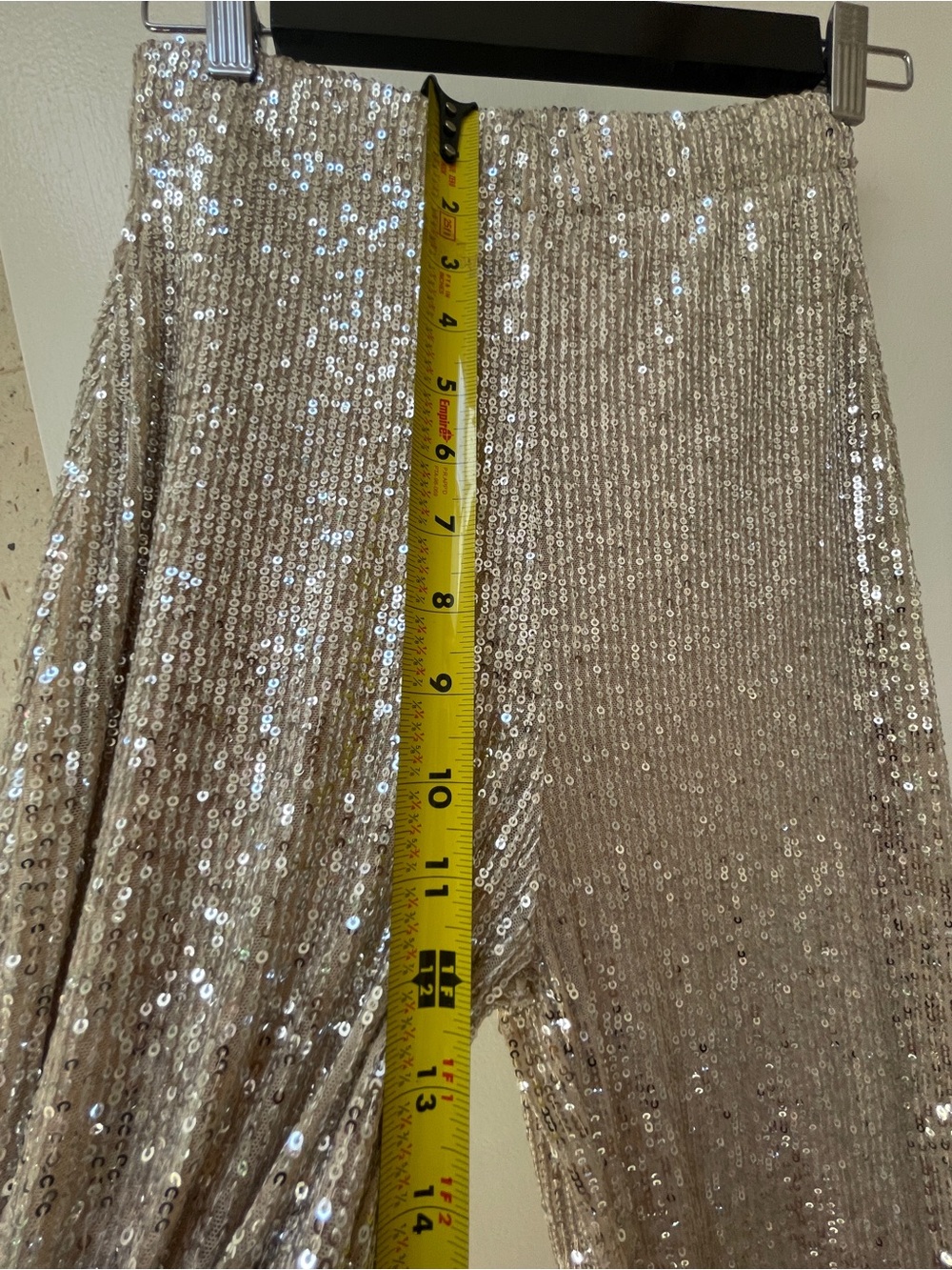 Sequin Wide-Leg Pants- Champagne - Picture 5 of 14